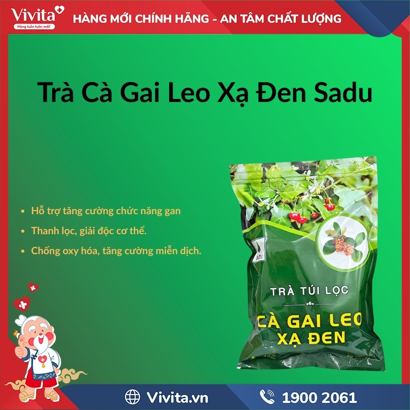 Công dụng Trà Cà Gai Leo Xạ Đen Sadu