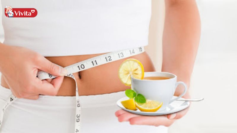 Nước uống detox Trà xanh + chanh tươi