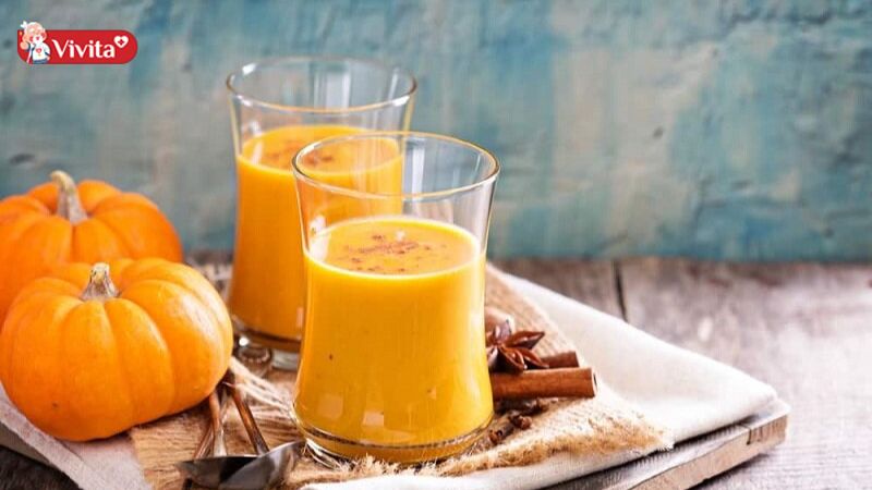 Thành phẩm sữa bí đỏ thơm ngon, bổ dưỡng