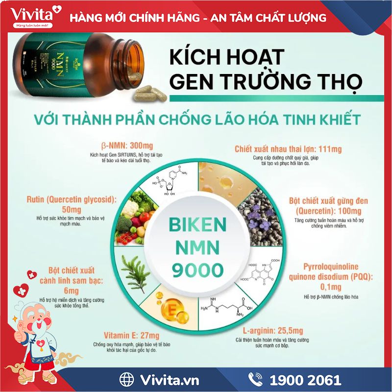 Thành phần của Biken NMN 9000