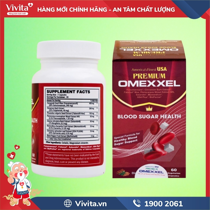 thành phần Premium Omexxel Blood Sugar Health