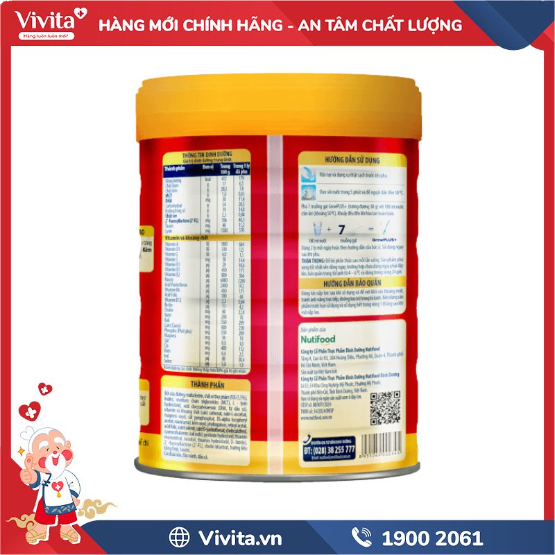 Thành phần của Sữa GrowPLUS+ Đỏ 