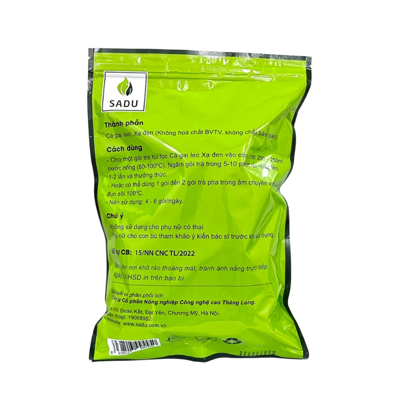 Trà Cà Gai Leo Xạ Đen Sadu Trà Túi Lọc Hỗ Trợ Thanh Lọc Cơ Thể ( Gói 1kg x 200 túi lọc)