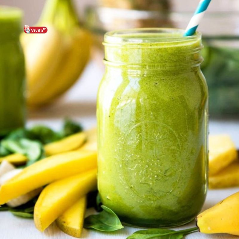 Detox chuối dứa cải bó xôi