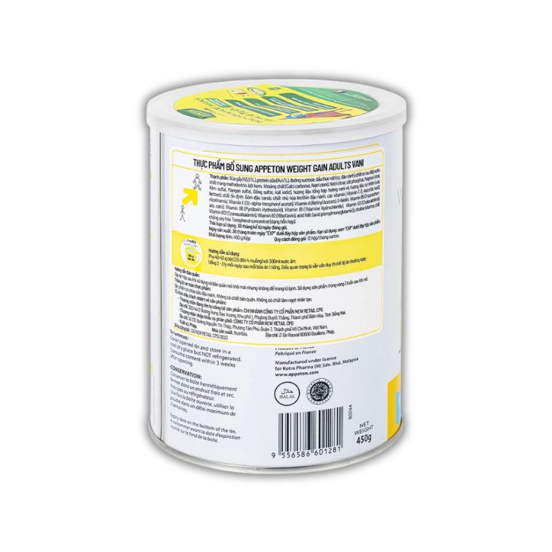 Sữa Appeton Weight Gain của Pháp Hỗ Trợ Tăng Cân Khỏe Mạnh (450g)