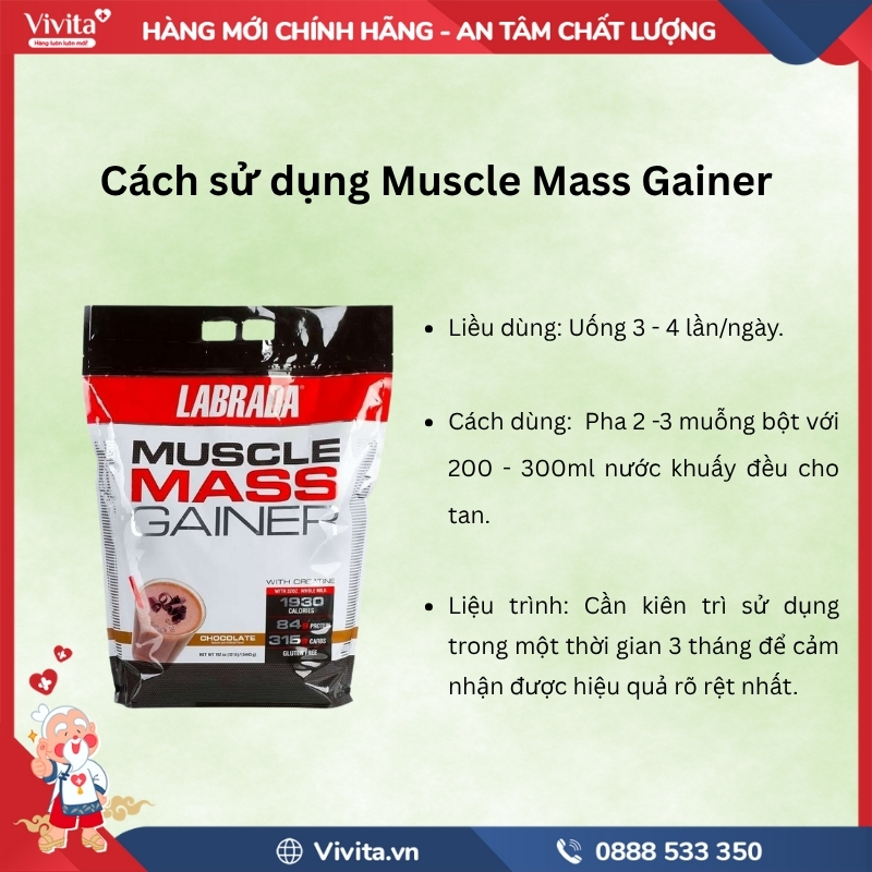 Cách dùng Muscle Mass Gainer