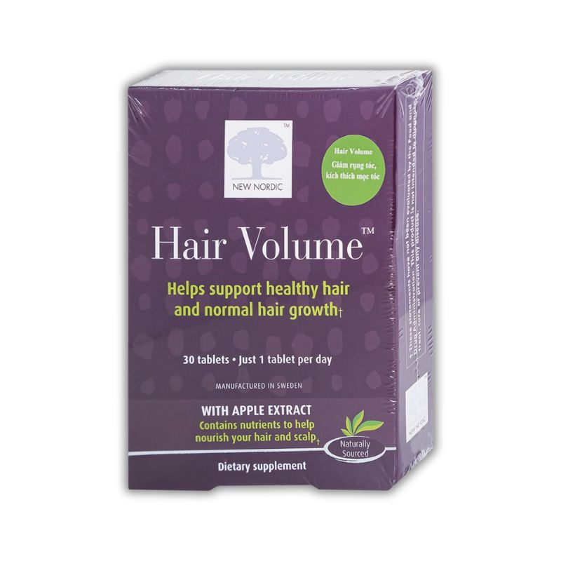 Hair Volume Thụy Điển Viên Uống Hỗ Trợ Giúp Tóc Chắc Khỏe (Hộp 30 viên)
