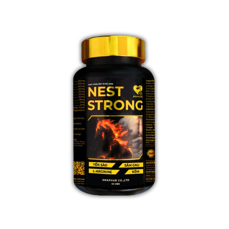 Viên Uống Yến Sào Nest Strong Hỗ Trợ Tăng Cường Sức Khỏe Và Sinh Lý Nam Giới (Hộp 90 viên)