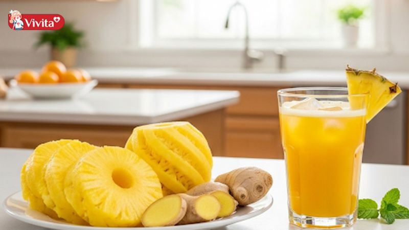 Sinh tố Dứa + Gừng + Bạc Hà với khả năng detox cơ thể hiệu quả