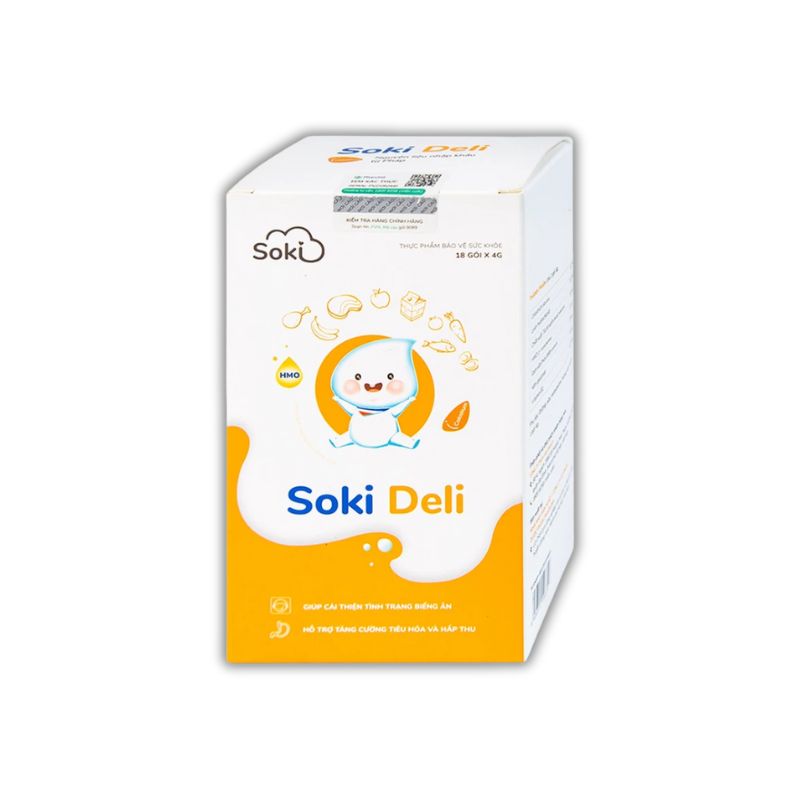 Soki Deli Bột Hỗ Trợ Cải Thiện Tiêu Hóa, Hỗ Trợ Ăn Ngon, Tăng Sức Đề Kháng (18 gói x 4 g)