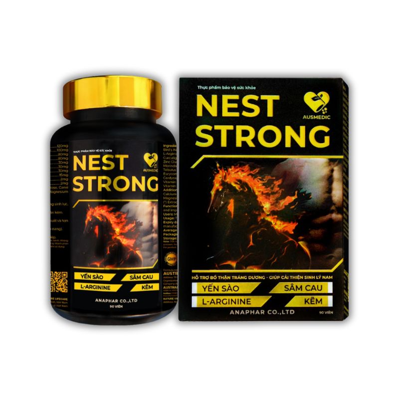 Viên Uống Yến Sào Nest Strong Hỗ Trợ Tăng Cường Sức Khỏe Và Sinh Lý Nam Giới (Hộp 90 viên)