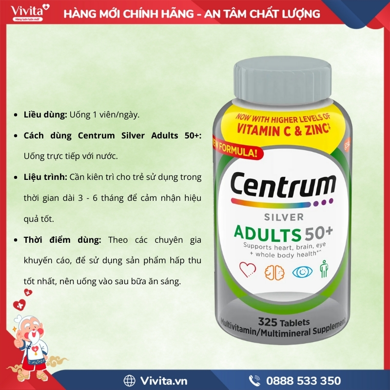 cách dùng Centrum Silver Adults 50+