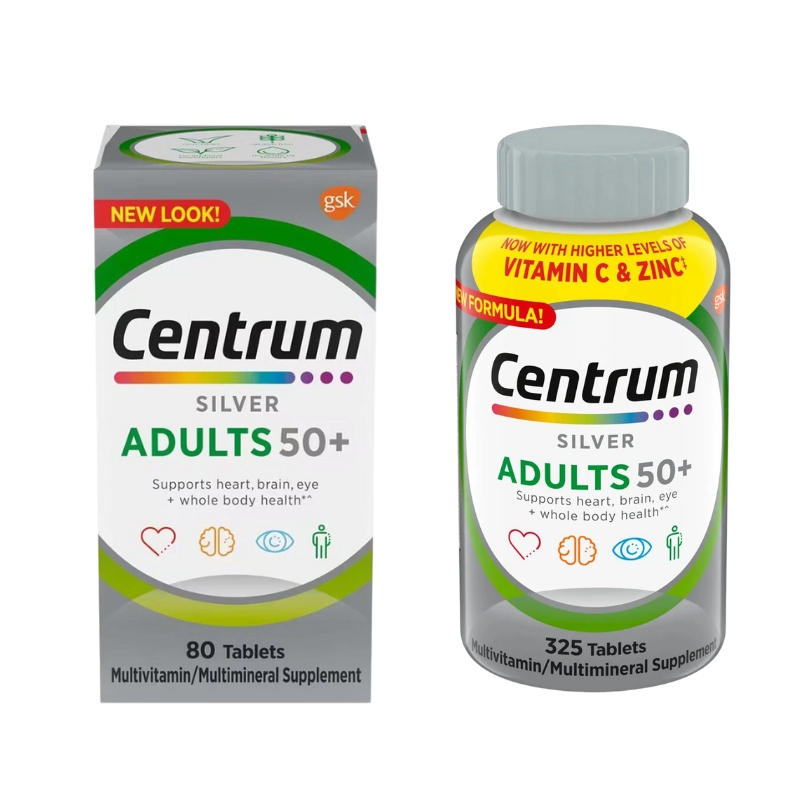 Centrum Silver Adults 50+ Hỗ Trợ Xương Chắc Khỏe, Hỗ Trợ Sức Khỏe Tim Mạch Và Chức Năng Não Bộ (Hộp 325 viên)