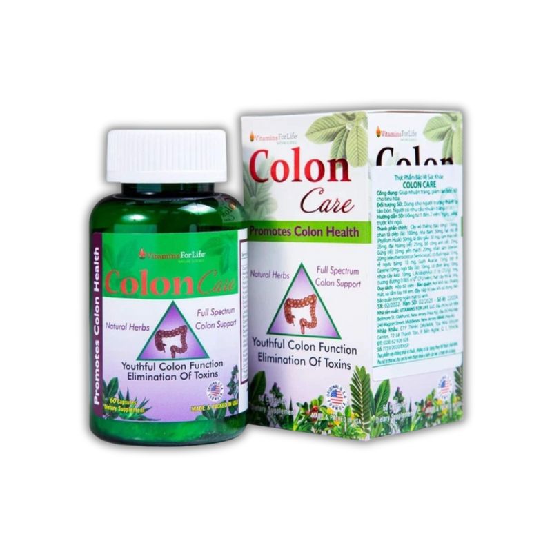 Viên uống Colon Care Vitamins For Life của Mỹ hỗ trợ nhuận tràng, giảm táo bón (60 viên)