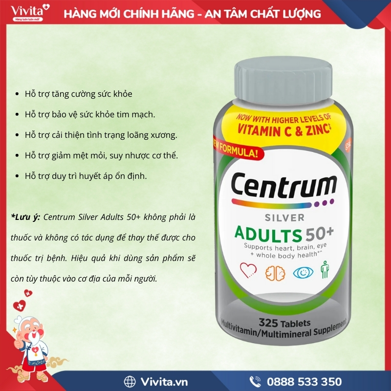 công dụng Centrum Silver Adults 50+