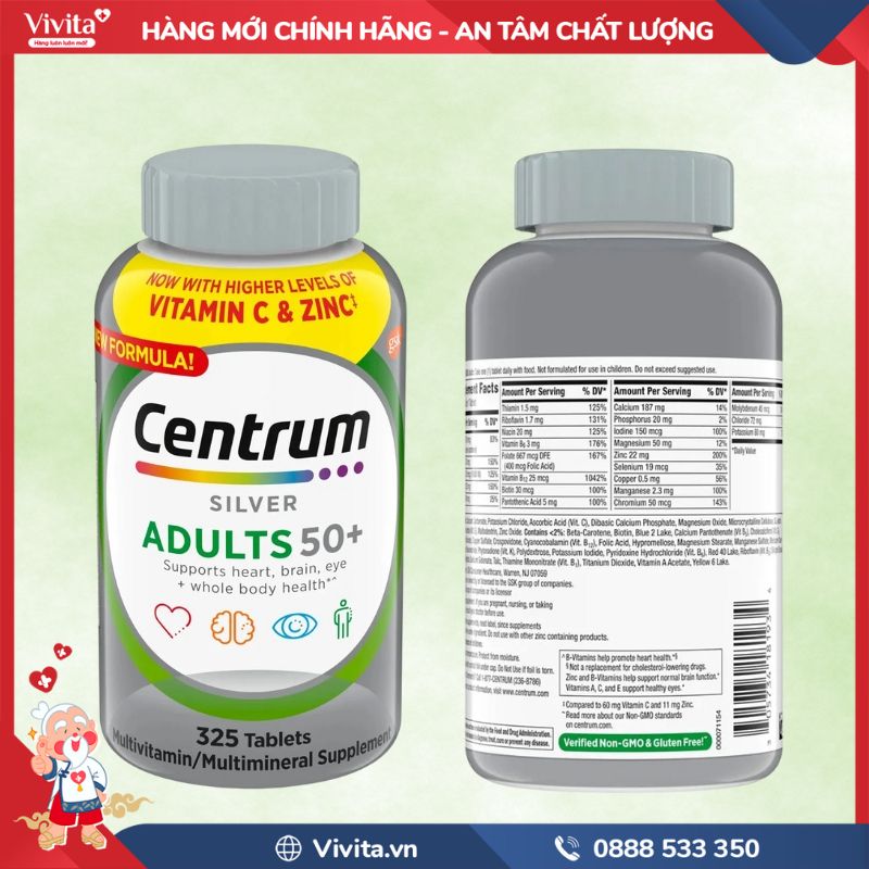 những thành phần Centrum Silver Adults 50+