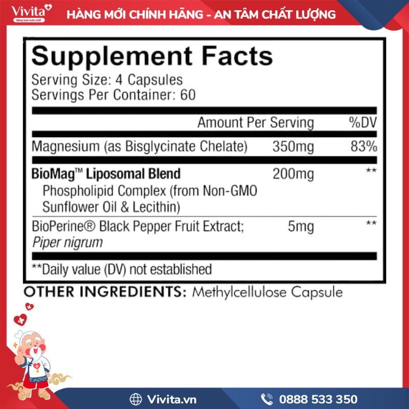 Thành phần của Liposomal Magnesium Glycinate