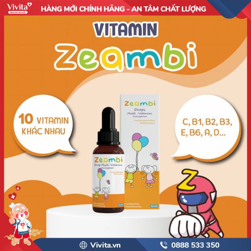 Thành phần của Zeambi Drops Multi-vitamins