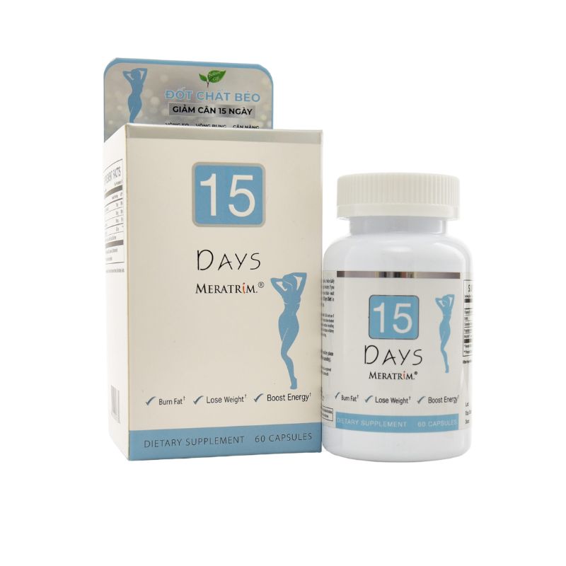 15 Days Meratrim Mỹ Viên Uống Hỗ Trợ Giảm Cân, Thanh Lọc Cơ Thể (Hộp 60 viên)