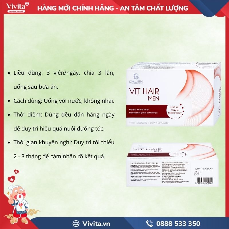 Cách dùng Vit Hair Men Galien