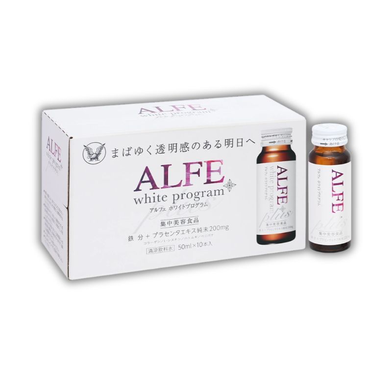 Nước uống Alfe White Program Nhật Bản bổ sung collagen, giảm nám và sạm da (10 chai x 50ml)