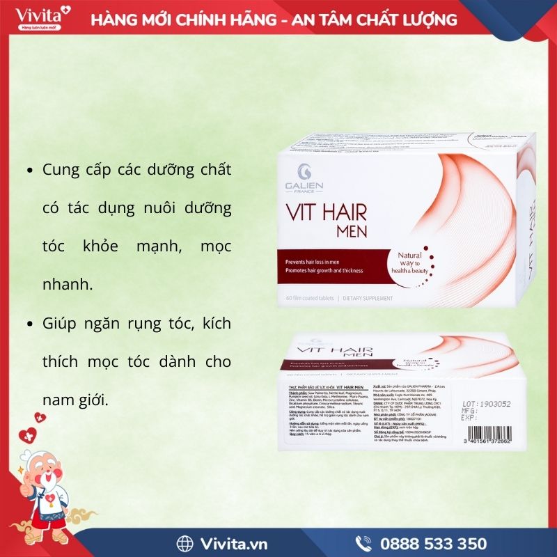 Công dụng Vit Hair Men Galien
