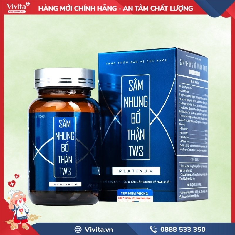 Sản phẩm Sâm Nhung Bổ Thận TW3 Platinum