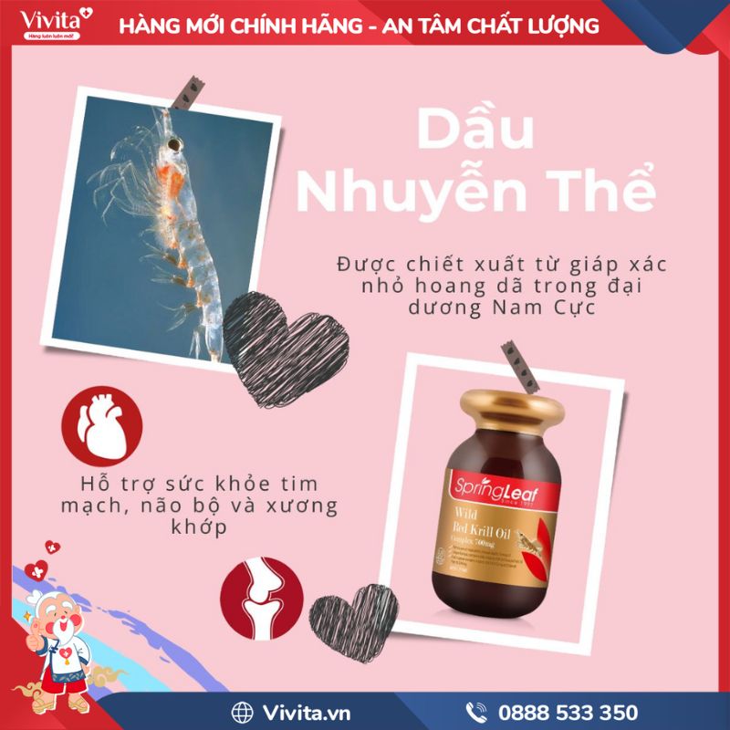Thành phần của Springleaf Wild Red Krill Oil Complex 700mg 