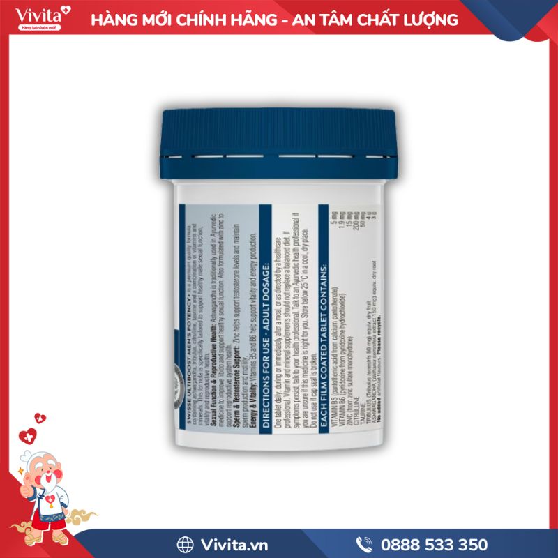Thành phần của Swisse Ultiboost Men's Potency+  