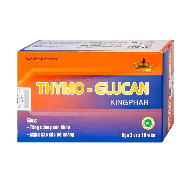 Thymo-Glucan Kingphar Hỗ Trợ Tăng Cường Sức Đề Kháng (3 vỉ x 10 viên)