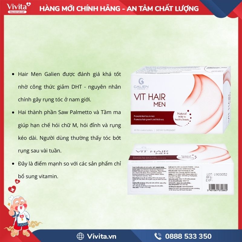 Vit Hair Men Galien có tốt không?
