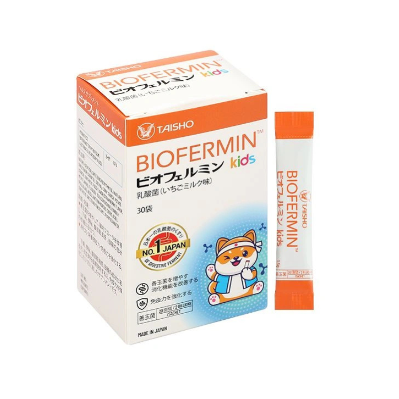 Biofermin Kids Nhật Bản Cốm Hỗ Trợ Bổ Sung Lợi Khuẩn Đường Ruột (Hộp 30 gói)