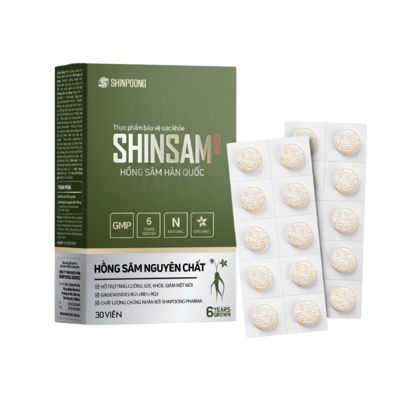 Hồng sâm Shinsam Shinpoong hỗ trợ tăng cường sức khỏe, giảm mệt mỏi (Hộp 30 viên)