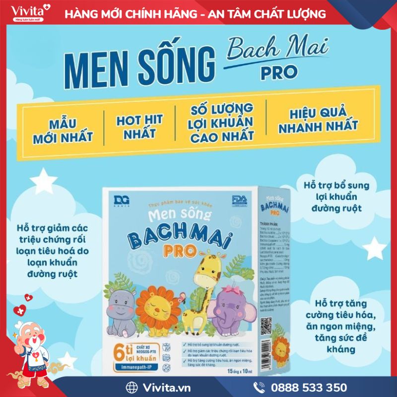 Công dụng của men sống Bạch Mai Pro