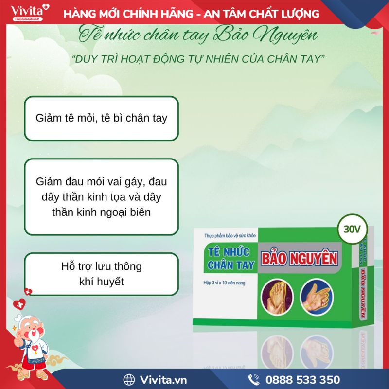 Công dụng Tê Nhức Chân Tay Bảo Nguyên