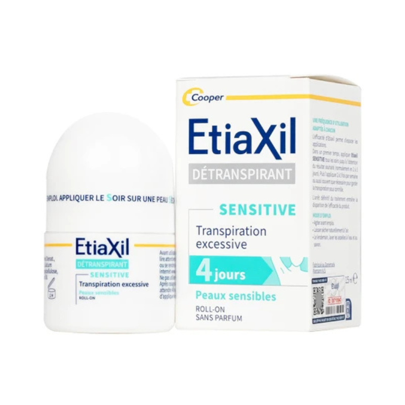 Etiaxil Detranspirant Sensitive Pháp Chai Lăn Hỗ Trợ Khử Mùi Cho Vùng Dưới Cánh Tay (Hộp 15ml)