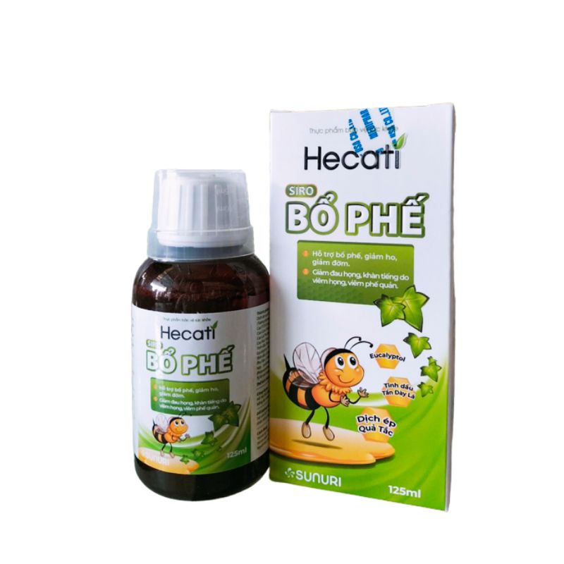 Siro Bổ Phế Hecati Hỗ Trợ Bổ Phế, Giảm Ho, Giảm Đau Họng, Viêm Phế Quản (Chai 125ml)