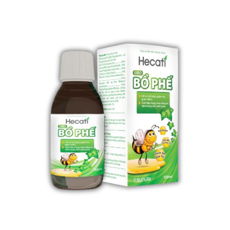 Siro Bổ Phế Hecati Hỗ Trợ Bổ Phế, Giảm Ho, Giảm Đau Họng, Viêm Phế Quản (Chai 125ml)