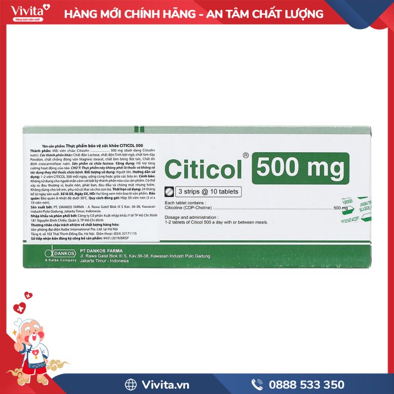 Thành phần của Citicol 500