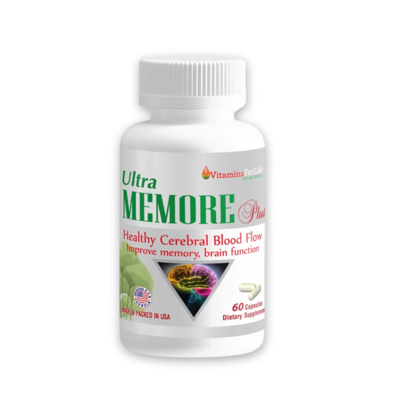 Ultra Memore Plus của Mỹ hỗ trợ tăng cường tuần hoàn máu não, cải thiện trí nhớ (Hộp 60 viên)