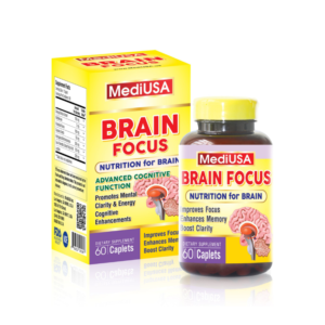 Brain Focus MediUSA hỗ trợ trí não, tăng cường trí nhớ, giảm căng thẳng (Hộp 60 viên)