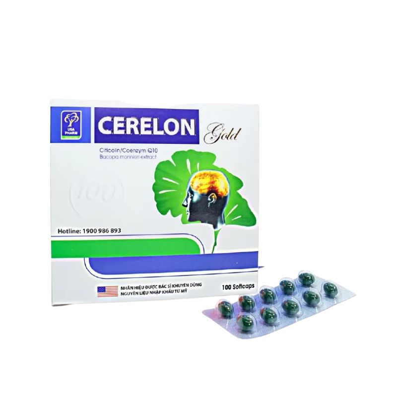 Cerelon Gold hỗ trợ tuần hoàn não, cải thiện trí nhớ (Hộp 100 viên)