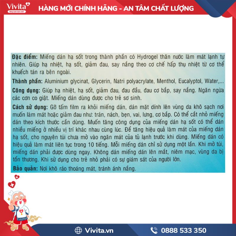 Miếng dán hạ sốt Sakura có tốt không