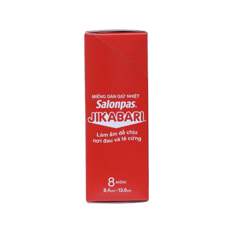 Salonpas Jikabari Nhật Bản Miếng Dán Hỗ Trợ Làm Ấm, Dễ Chịu Nơi Đau Và Tê Cứng (Hộp 8 miếng)