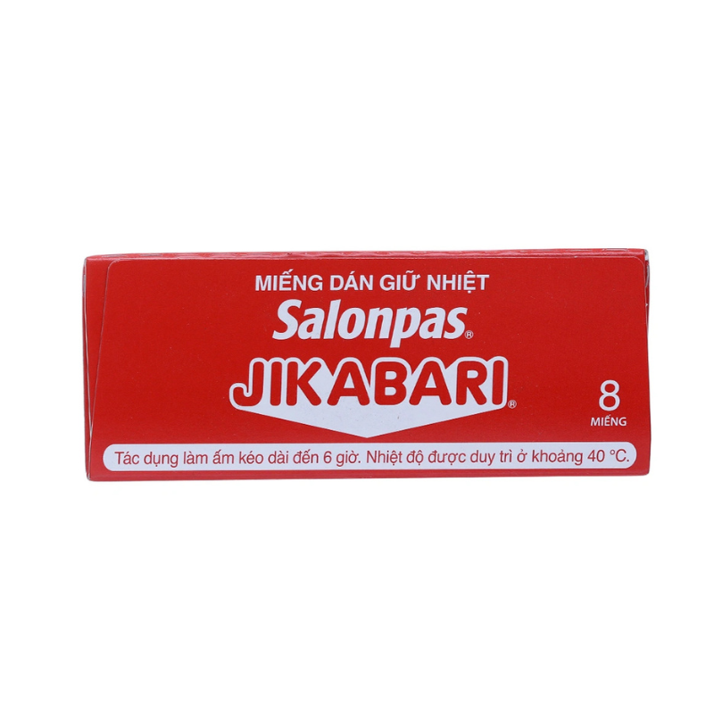 Salonpas Jikabari Nhật Bản Miếng Dán Hỗ Trợ Làm Ấm, Dễ Chịu Nơi Đau Và Tê Cứng (Hộp 8 miếng)