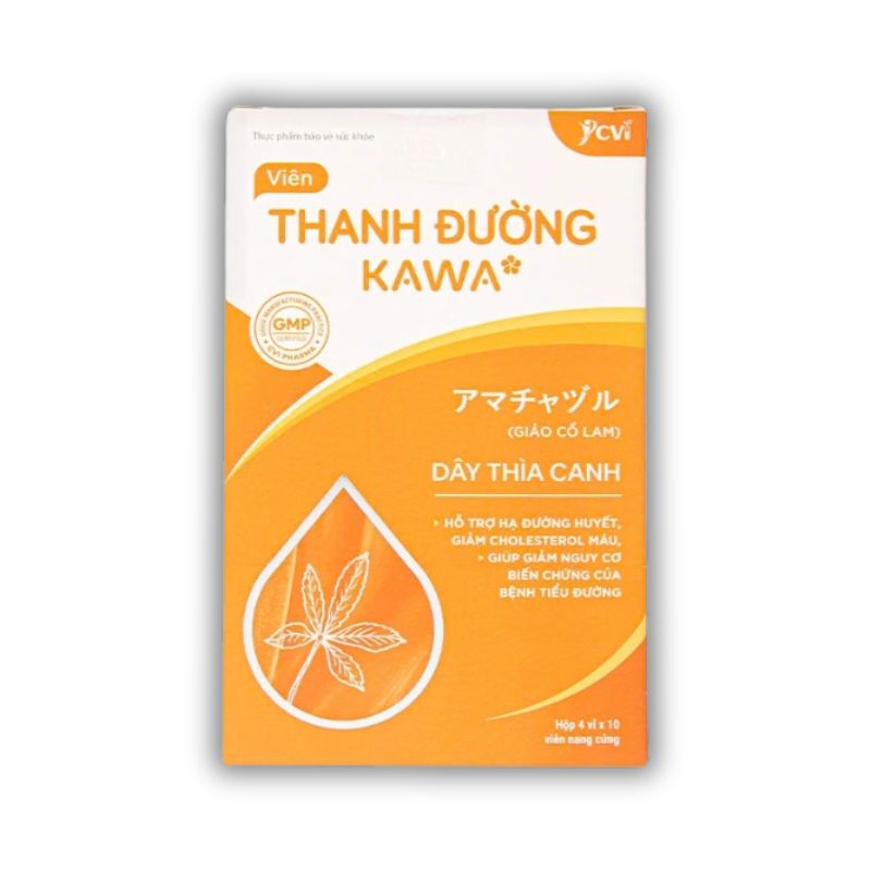 Thanh Đường Kawa Viên Uống Hỗ Trợ Ổn Hạ Đường Huyết, Giảm Cholesterol (Hộp 40 viên)