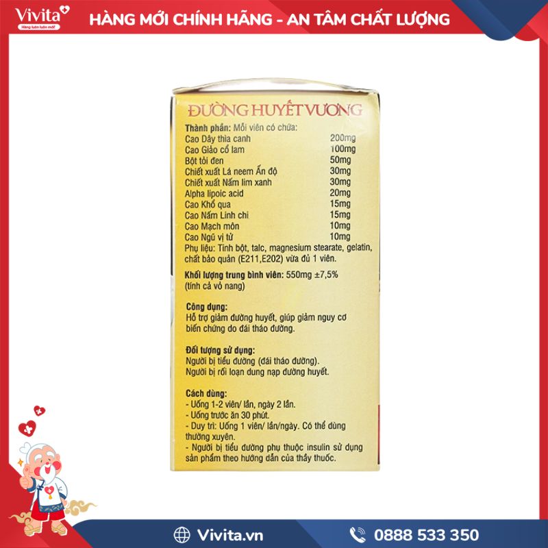 Thành phần của Đường Huyết Vương Dân Khang