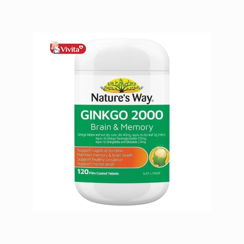 Viên Uống Bổ Não Nature's Way High Strength Ginkgo Biloba 2000mg