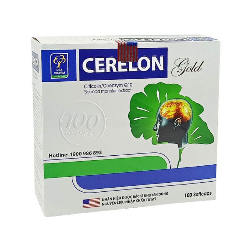 Cerelon Gold hỗ trợ tuần hoàn não, cải thiện trí nhớ (Hộp 100 viên)