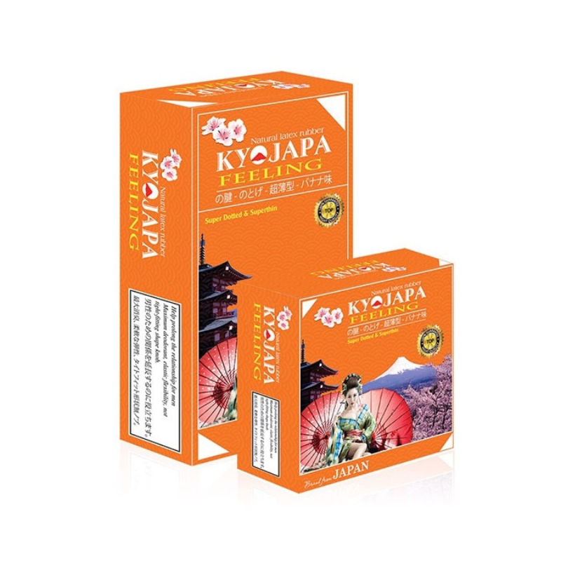 Bao cao su Kyojapa Feeling hỗ trợ tránh thai an toàn, tăng khoái cảm khi quan hệ (Hộp 10 cái)
